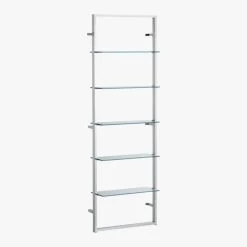 Tesso Chrome Metal Wall Mount Bookshelf -Chic Living Shop TessoBookcaseChrmGls3QF8