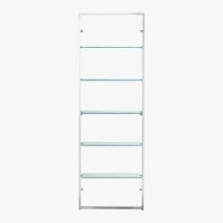Tesso Chrome Metal Wall Mount Bookshelf -Chic Living Shop TessoBookcaseChrmGlsF8