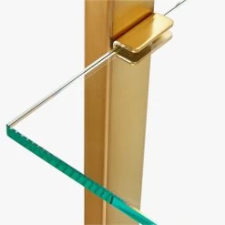 Tesso Brass Metal Wall Mount Bookshelf -Chic Living Shop TessoBrushedBrassBookcsAVS20