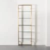 Tesso Brass Metal Wall Mount Bookshelf -Chic Living Shop TessoBrushedBrassBookcsROS20 1x1
