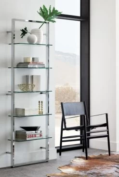 Tesso Black Metal Wall Mount Bookshelf -Chic Living Shop TessoChrome84inBookcaseJL19