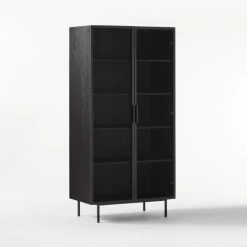 Trace Black Wire Bookcase 14 Trace Black Wire Bookcase -Chic Living Shop TraceBlkMeshDoorBookcase3QF20