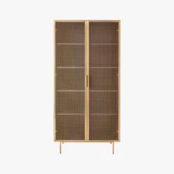 Trace Brass Wire Bookcase -Chic Living Shop TraceBrassMshDoorBookcaseSOF19