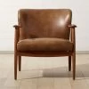 Troubadour Saddle Leather Wood Frame Chair -Chic Living Shop TroubadourBrwnLthrArmChrSHF19 1x1