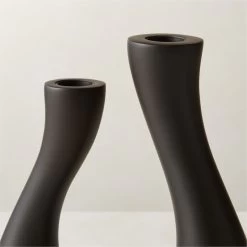 Uri Matte Black Cement Taper Candle Holder -Chic Living Shop UriTaperHolderBlackAVSHF23