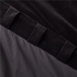 Black Velvet Window Curtain Panel 48''x96'' -Chic Living Shop VelvetBlack96CurtainPnlAV3SHS23