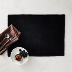 Black Velvet Placemat -Chic Living Shop VelvetPlacematBlackROF22