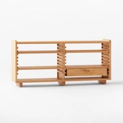 Ventura White Oak Console Table -Chic Living Shop VenturaNtchdShrtBkshlf3QSSS22