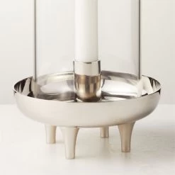 Vetro Polished Stainless Steel And Glass Hurricane Candle Holder -Chic Living Shop VetroSSTaperHrrcnAV2SHF22