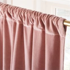 Orchid Mauve Organic Cotton Velvet Window Curtain Panel 48"x84'' -Chic Living Shop VlvtDOrchOrgCtnCrtn96PnlAV2SHF23