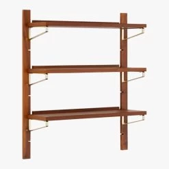Walnut Modular Single Shelf 39.5" -Chic Living Shop WalnutMod39p5SingleShelf3QF18
