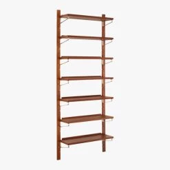 Walnut Modular Single Shelf 88" -Chic Living Shop WalnutMod88SingleShelf3QF18