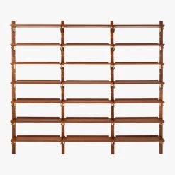 Walnut Modular Triple Shelf 88" 19 Walnut Modular Triple Shelf 88" -Chic Living Shop WalnutMod88TripleShelfF18