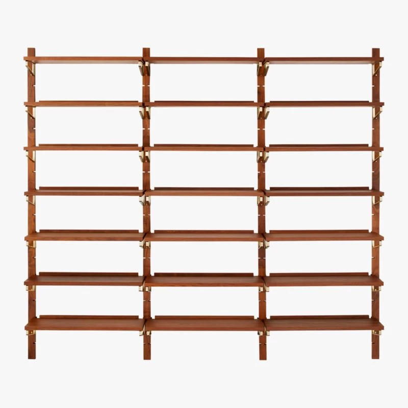 Walnut Modular Triple Shelf 88" 10 Walnut Modular Triple Shelf 88" - Image 8
