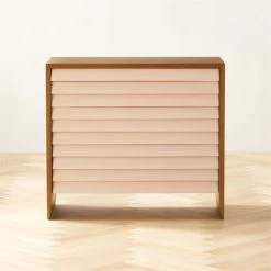 Wane Wood 2-Drawer File Cabinet With Vegan Leather Drawers