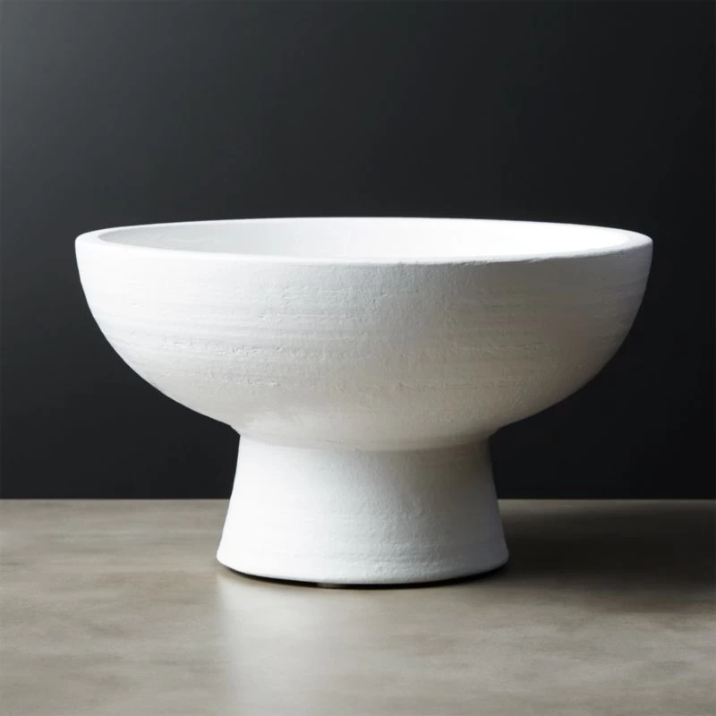 White Ceramic Pedestal Bowl 3 White Ceramic Pedestal Bowl