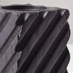 Zeke Blackened Teak Pillar Candle Holder Small -Chic Living Shop ZekeBkdTeakPllrHolderLrgAVSHS23