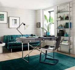 Tesso Chrome Metal Wall Mount Bookshelf -Chic Living Shop avalondeskFB17