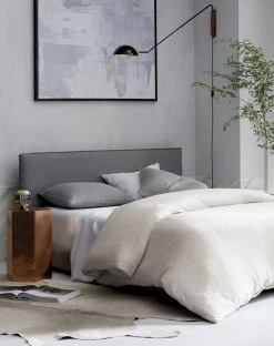 Facade Grey Tweed Queen Bed -Chic Living Shop facadegreyqueenbedFB17