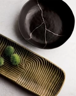 Mend Metallic Black Serving Bowl -Chic Living Shop zenrectangularbrasstrayJN18